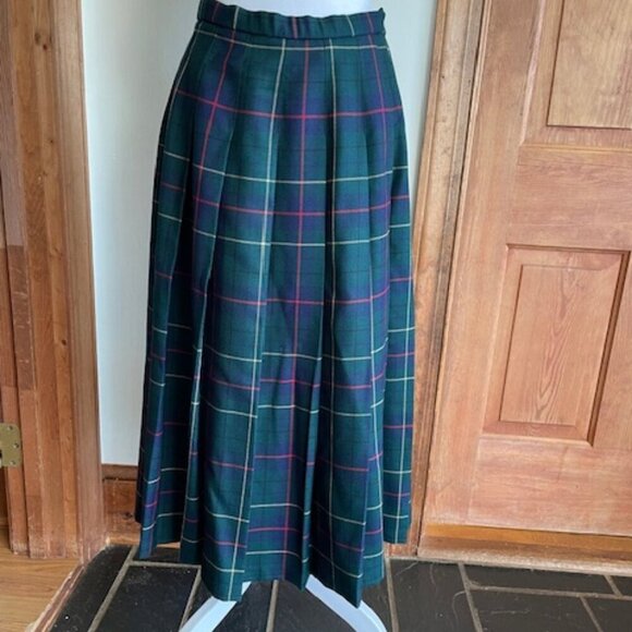 PENDLETON Heritage Tartan Wool Plaid Pleated Midi Skirt Vintage - Picture 4 of 16